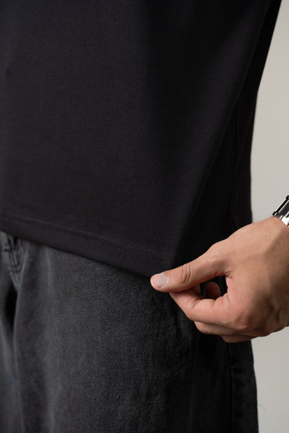 Buttonaire Polo | Laurel Stretch – Obsidian Black